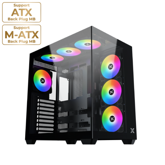 XIGMATEK AQUA V AIR ARGB Mid Tower Case Black